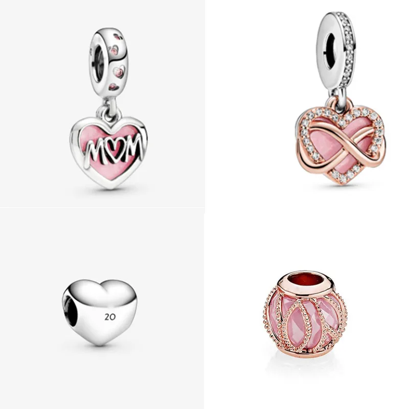

new 100% 925 sterling silver endless love pendant zircon charms beads fit fashion bracelet woman DIY jewelry gifts