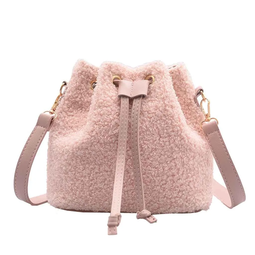 Ladies Bag Messenger Drawstring Casual New Simple Woolen Shoulder Fashion Personality lattice Wild | Багаж и сумки