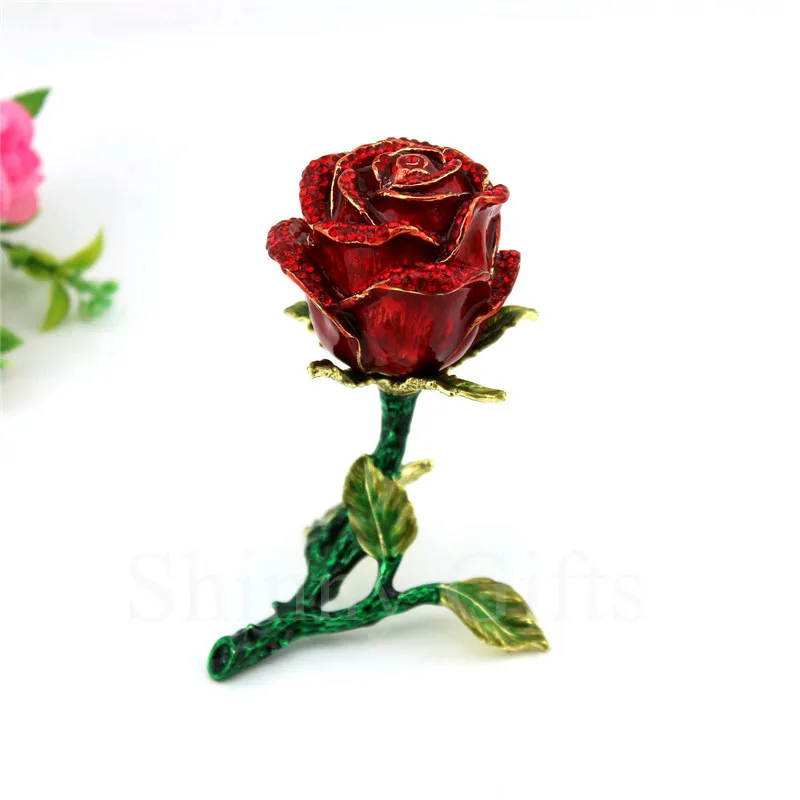 Цветочная коробка для безделушек ручная роспись держатель колец узоры украшений