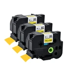 Лента для этикеток совместимая с Tze661, 36 мм, черная или желтая, 661, совместима с принтером для этикеток P-touch brother, 3 шт.