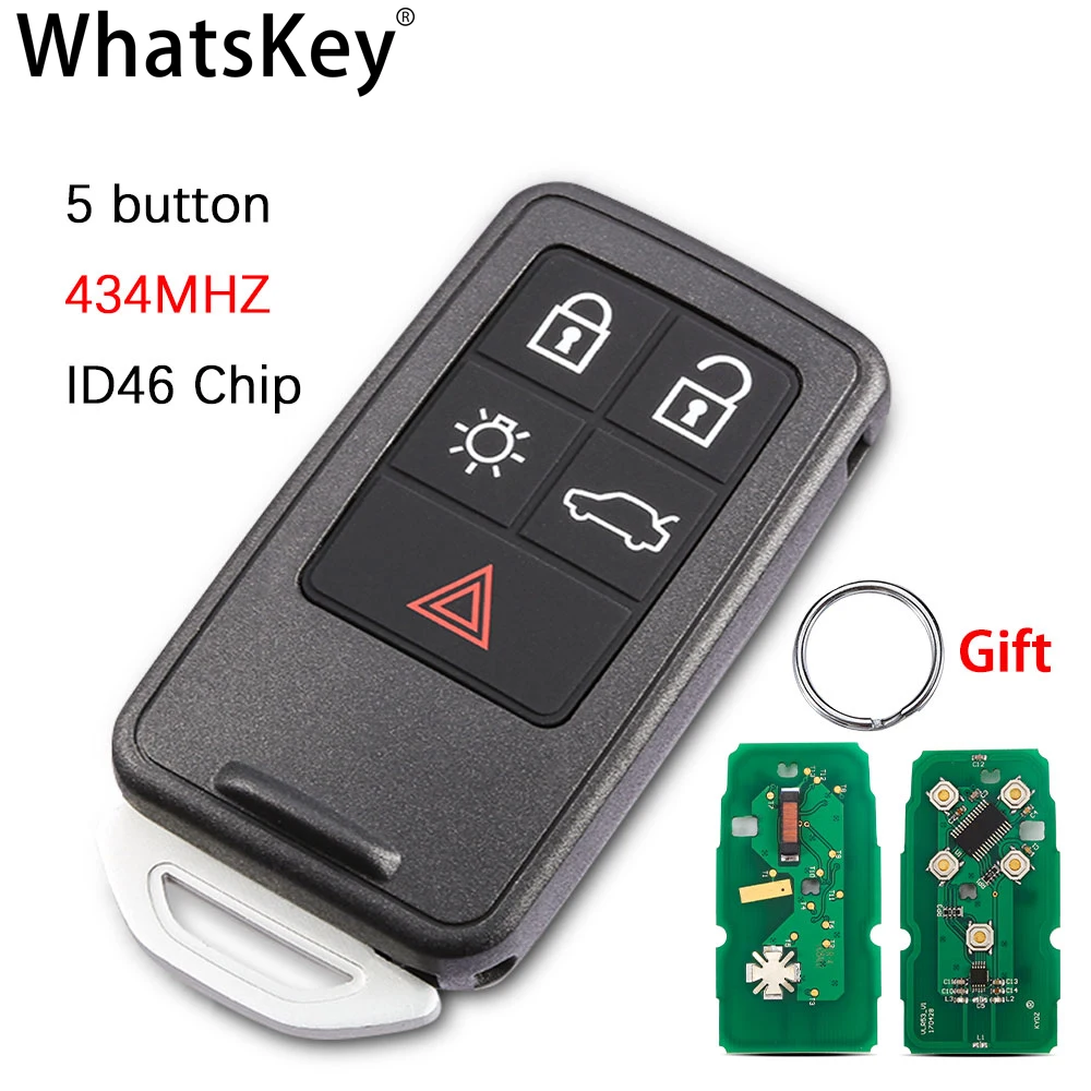 Half Smart Car Key 434mhz 5 Buttons Remote Key ID46 For VOLVO XC60 XC70 V40 V70 S80 S60 KYDZ KR55WK49266