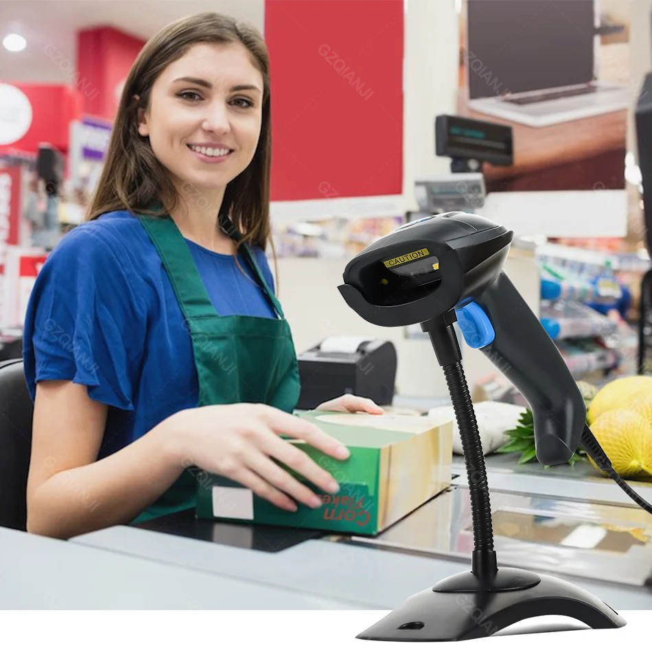 Ручной сканер штрих кодов 1D 2D QR USB проводной кода считыватель для POS матрицы