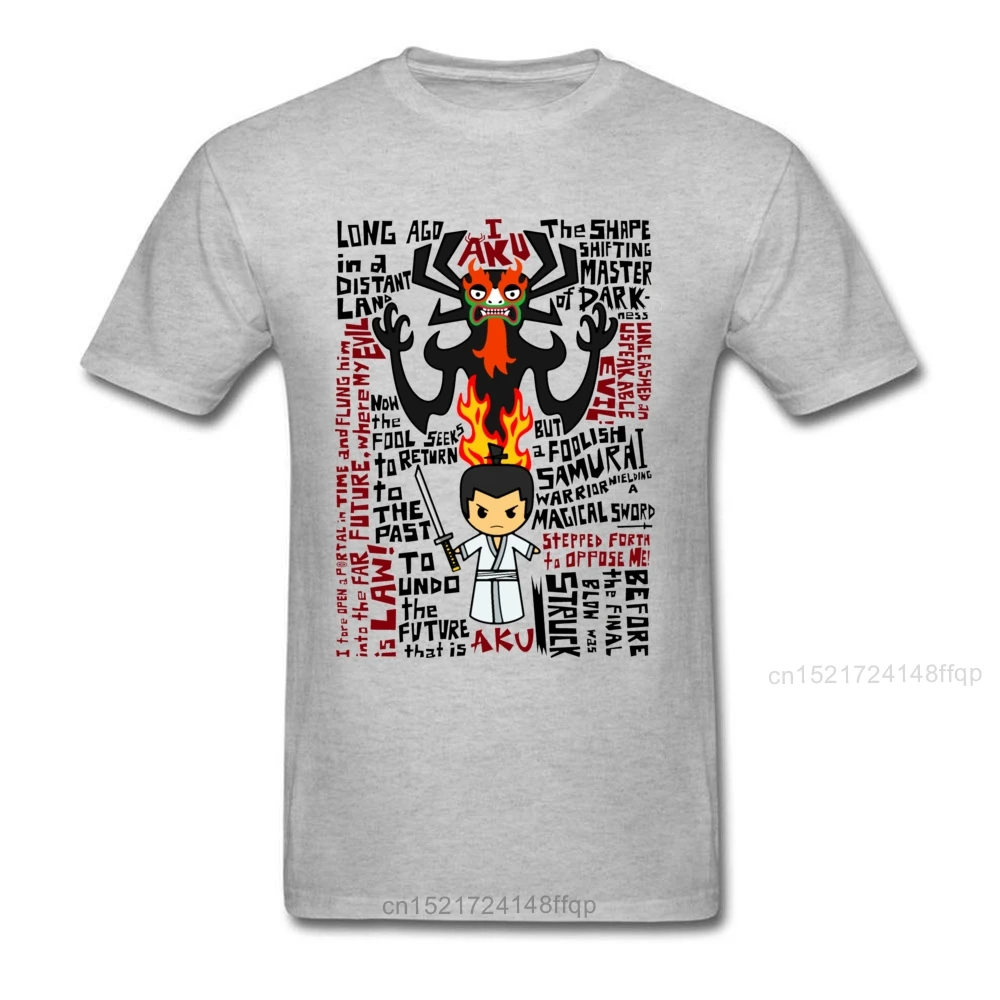 Футболка мужская с самураем Джеком смешная одежда белый хлопковый топ в японском