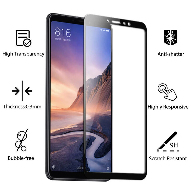 Закаленное стекло для телефона Xiaomi mi Max 3 Защитная пленка экрана крышка