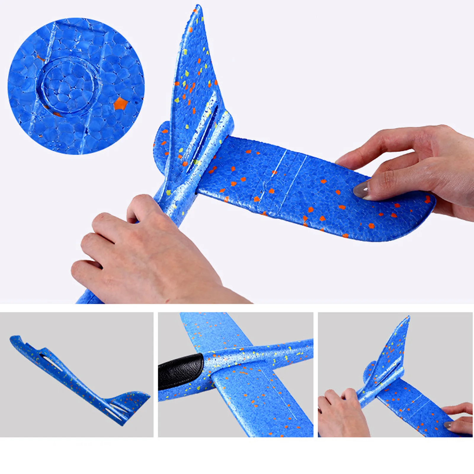 Foam Hand Throwing LED Airplanes toy 48cm Flight Mode Glider Inertia Planes Model Aircraft for Kids Outdoor Sport |