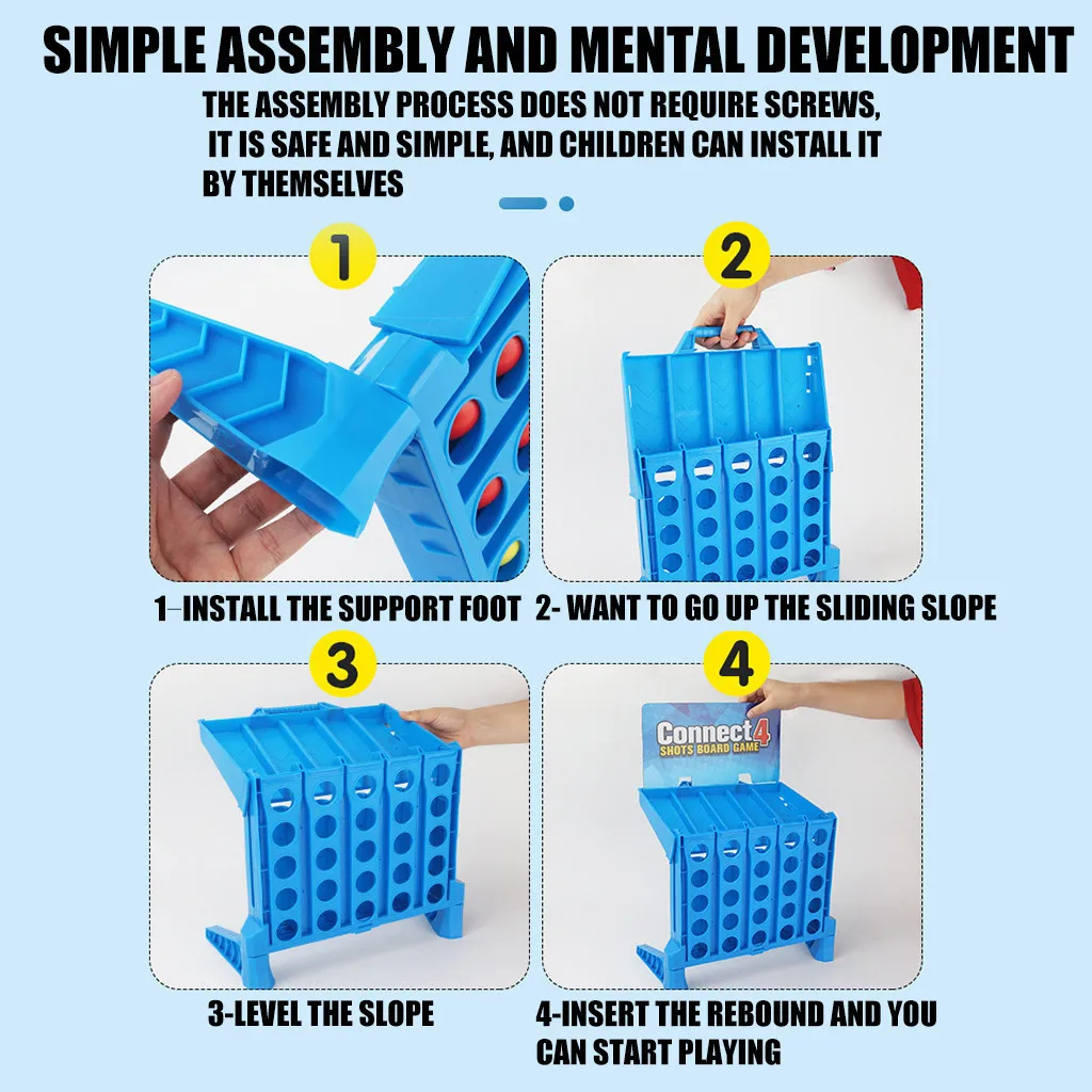 

Kids Table Game Bounce Ball Game Connect 4 Balls Shots Game Educational Toy Play Childrens Bounce Ball Fun Party Activity Gift