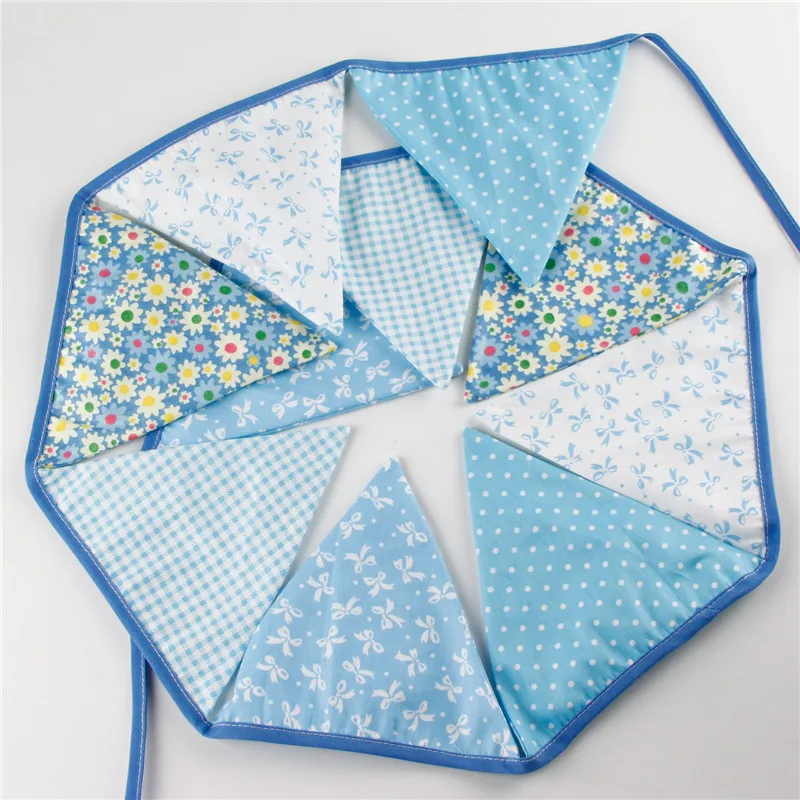 10 флагов 2 7 m синий стилей с Мини Цветочная хлопчатобумажная ткань овсянка Вымпел