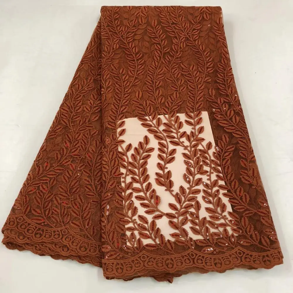 

2020 Swiss Voile Dry Lace Orange African Cord Lace Milk Silk Fabric Nigerian Embroidery Sequined Mesh Lace Wedding Bridge Fabric
