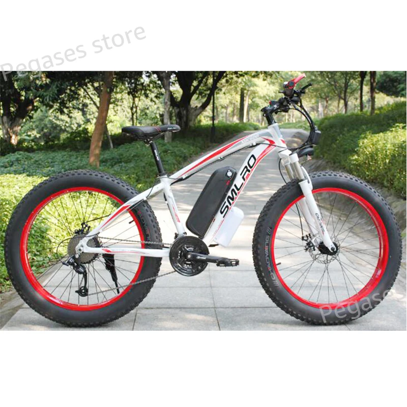 Billig Fett Reifen Elektrische Fahrrad Strand Schnee Fahrrad 26 Zoll Fett Reifen Ebike 1000W Big Power Elektrische Mountainbike 13AH Lithium-Batterie