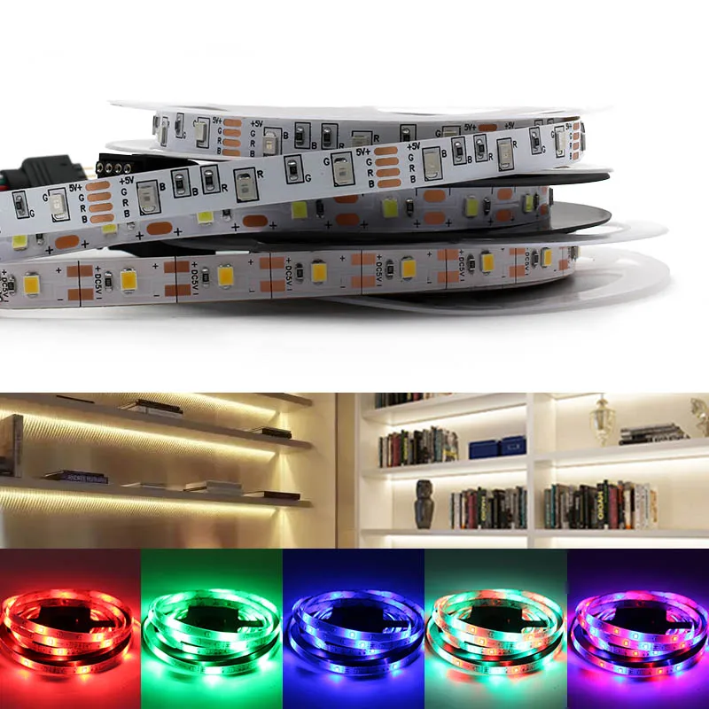5V USB Светодиодные ленты 2835 RGB телевидении еще светильник 50 см 5 м неоновая ing