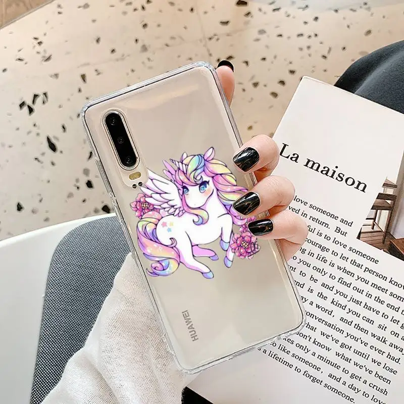 

unicorn Phone Cases Transparent for Samsung A71 S9 10 20 HUAWEI p30 40 honor 10i 8x xiaomi note 8 Pro 10t 11