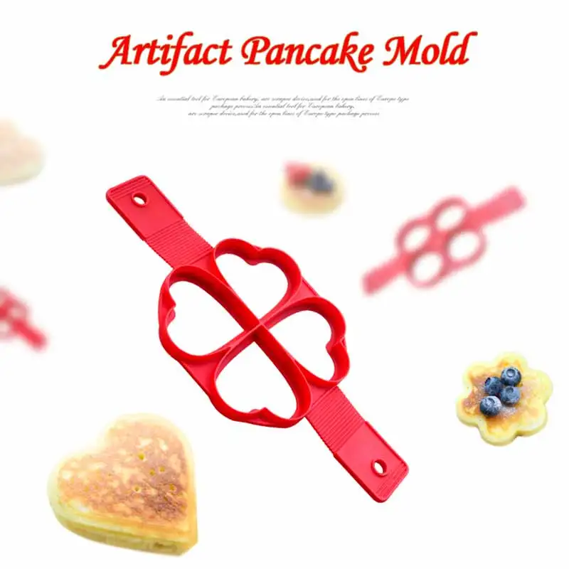 

DIY Pancake Machine Mold Omelette Baking Cake Mold Red Various Shapes Silicone