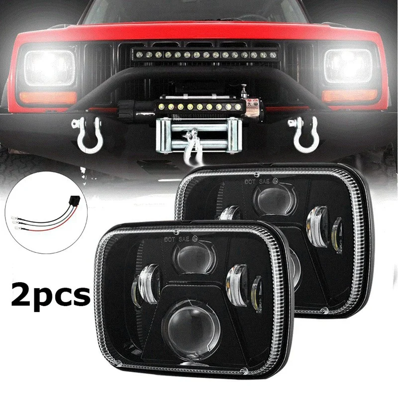 

2PCS 120W 5X7 7X6 LED Headlight for 1986-1995 Jeep Wrangler YJ 1984-2001 Cherokee XJ