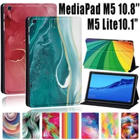tablet case for huawei mediapad t5 10 10 1 mediapad m5 10 8 inch watercolor print series pu leather cover case stylus