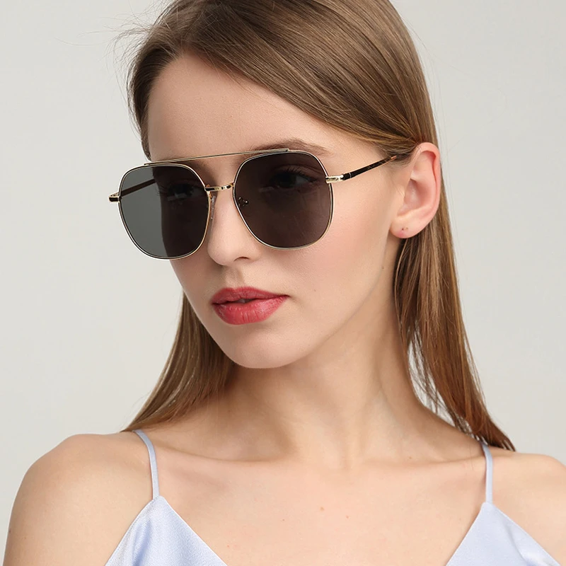 JIAKOU 2019 зеркальные металлические солнцезащитные очки для женщин Ретро стиль