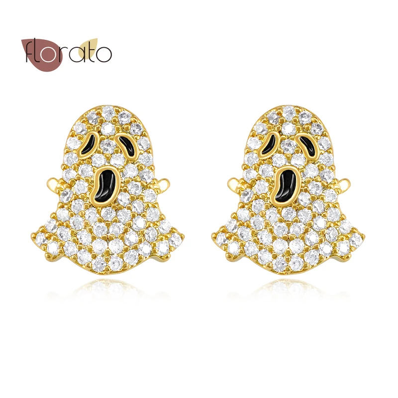 

925 Sterling Silver Lnlaid Zircon Ear Needle Halloween Personality Earrings For Women 2021 Trend Exquisite Jewelry Birthday Gift
