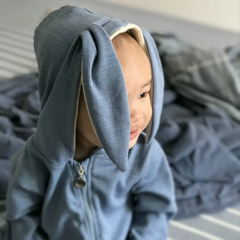 Комбинезон с зайчиком для новорожденных 0-2 лет комбинезоны весенне-Осенние