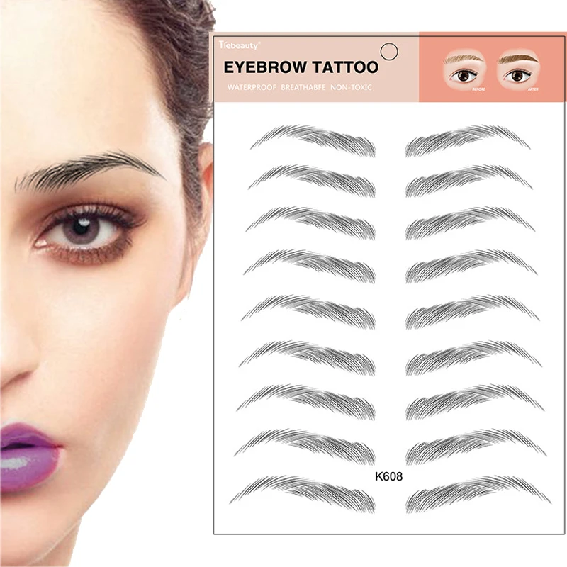 Magic Long Lasting Eyebrow Sticker Water Transfer Hair-like Authentic False Eyebrows Tattoo Stickers Waterproof Makeup Cosmetics | Красота и