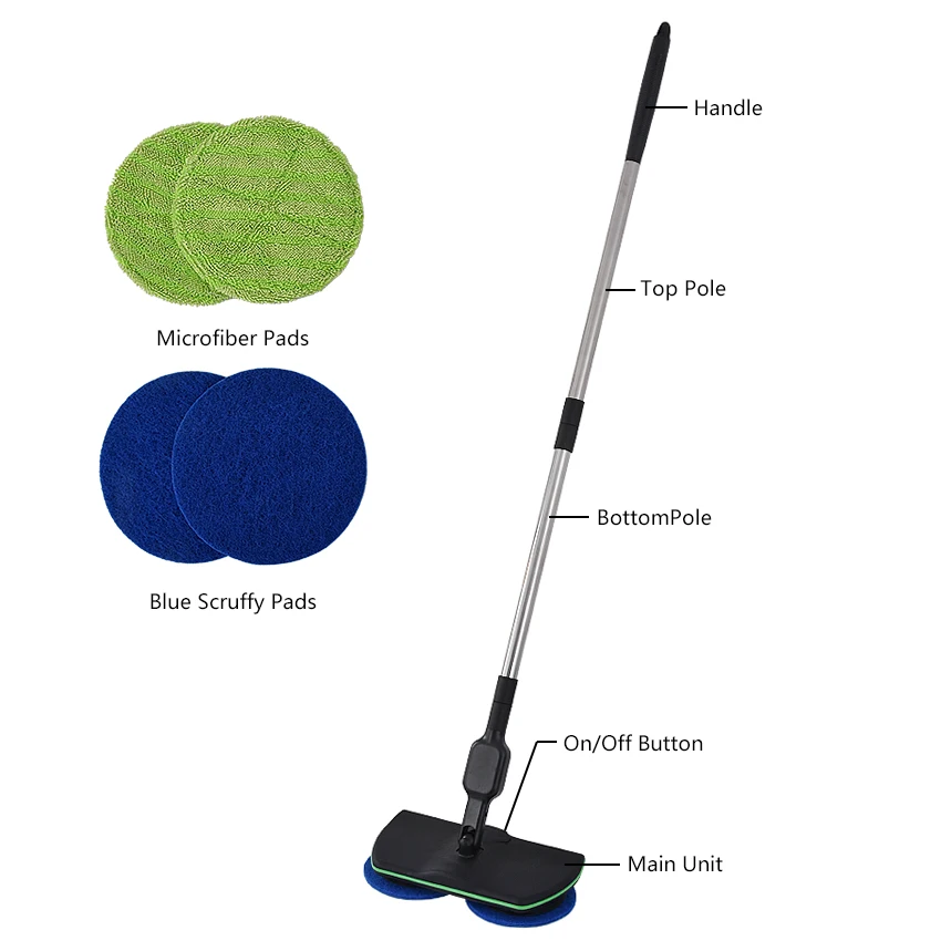 Бытовая Беспроводная электрическая ручная швабра с нажимом из микрофибры