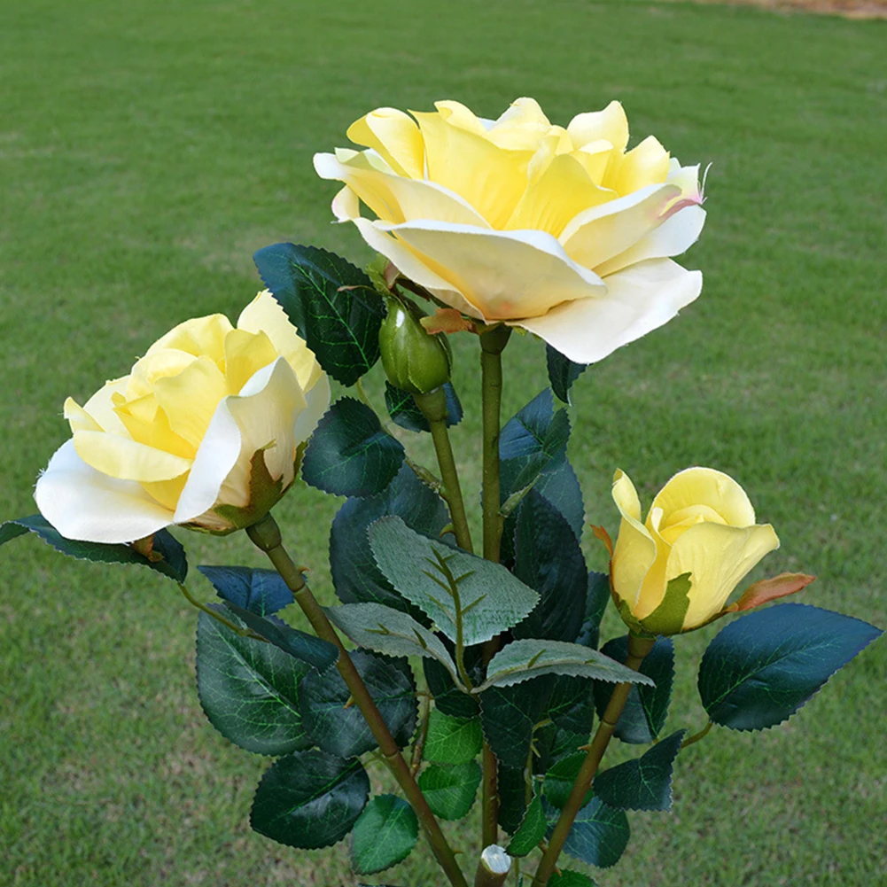 

Lawn Decoration Flower Shaped Lighting Lamp Solar Power Lily Rose Flower Garden Stake Landscape Lamp Outdoor Yard LED Light