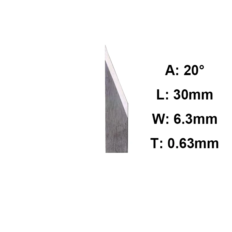 10pc Jingwei Rui Zhou Aoke IECHO ZUND RZCUT AOL Vibration Knife Cutting Machine Blade Cutter Head 16-60 Degree CNC Leather Blade - Длина режущей кромки: 20 Degree