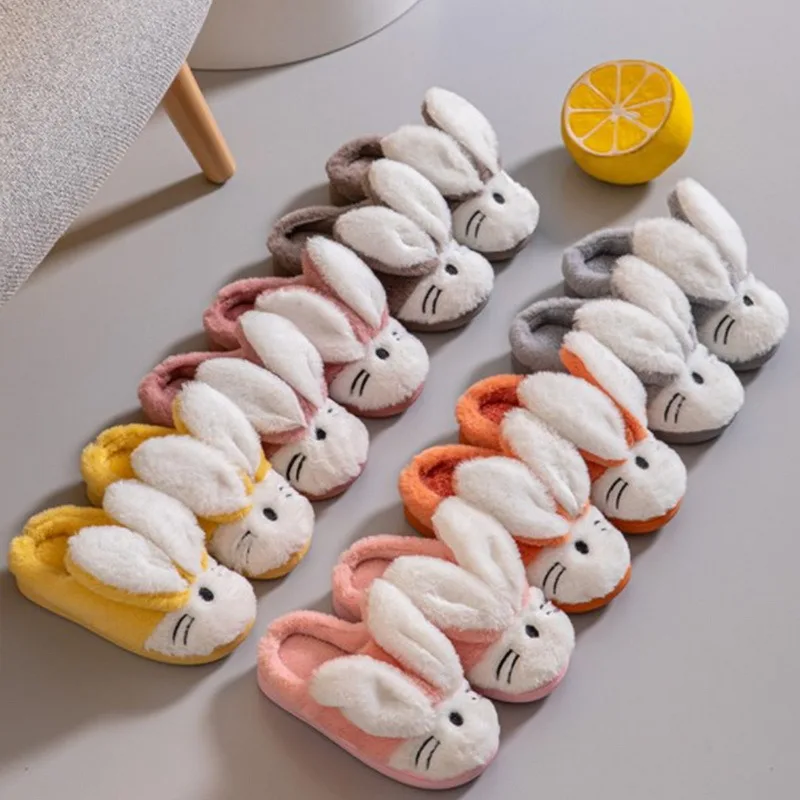 

Тапочки домашние Нескользящие женские, мягкая зимняя обувь, теплые плюшевые тапки с мультяшным милым кроликом