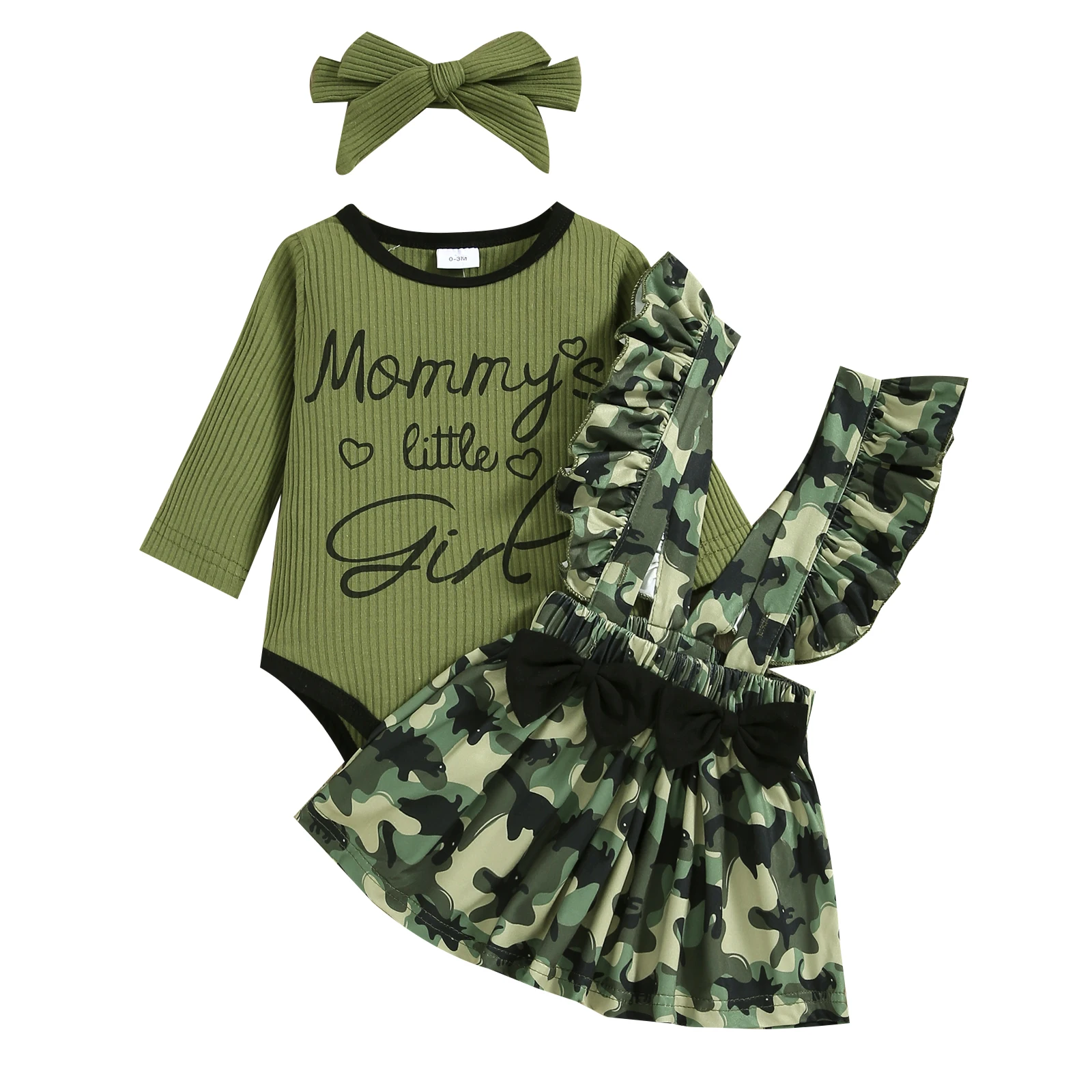 

Ma&Baby 0-18M Newborn Infant Baby Girl Clothes Set Letter Long Sleeve Rompers Top Camo Skirts Autumn Spring Outfits Costumes D35
