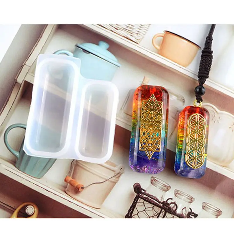 

Faceted Orgonite Resin Pendant Mold Crystals Stones Orgone Silicone Resin Mold E15E