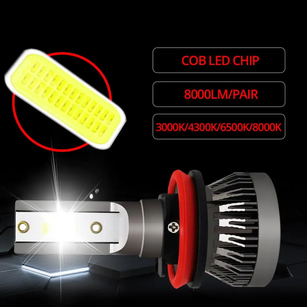 2 шт. автомобилей головной светильник мини-лампа H7 светодиодный лампы H1 H8 H11