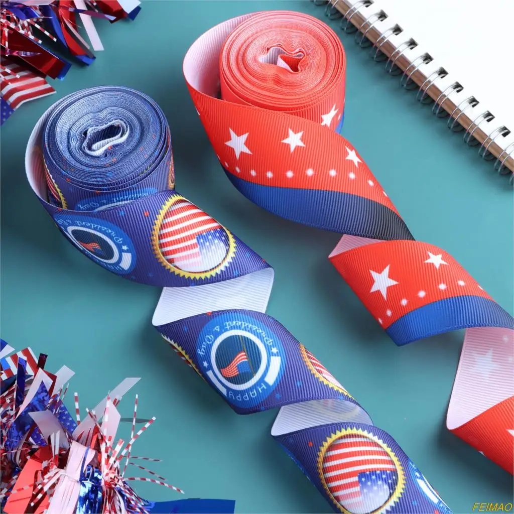 

4 Rolls Independence Day Ribbons American Stars and Stripes