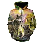 Модные популярные пуловеры с капюшоном в виде зверя волка, одежда с 3D принтом, весенние мужскиеженские толстовки, Повседневная Толстовка, толстовки в стиле Харадзюку