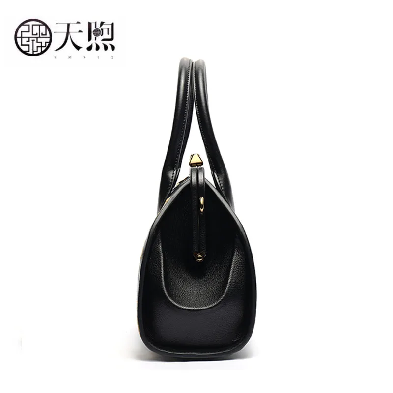 Pmsix новая женская сумка из натуральной кожи воловьей с вышивкой сумки роскошная