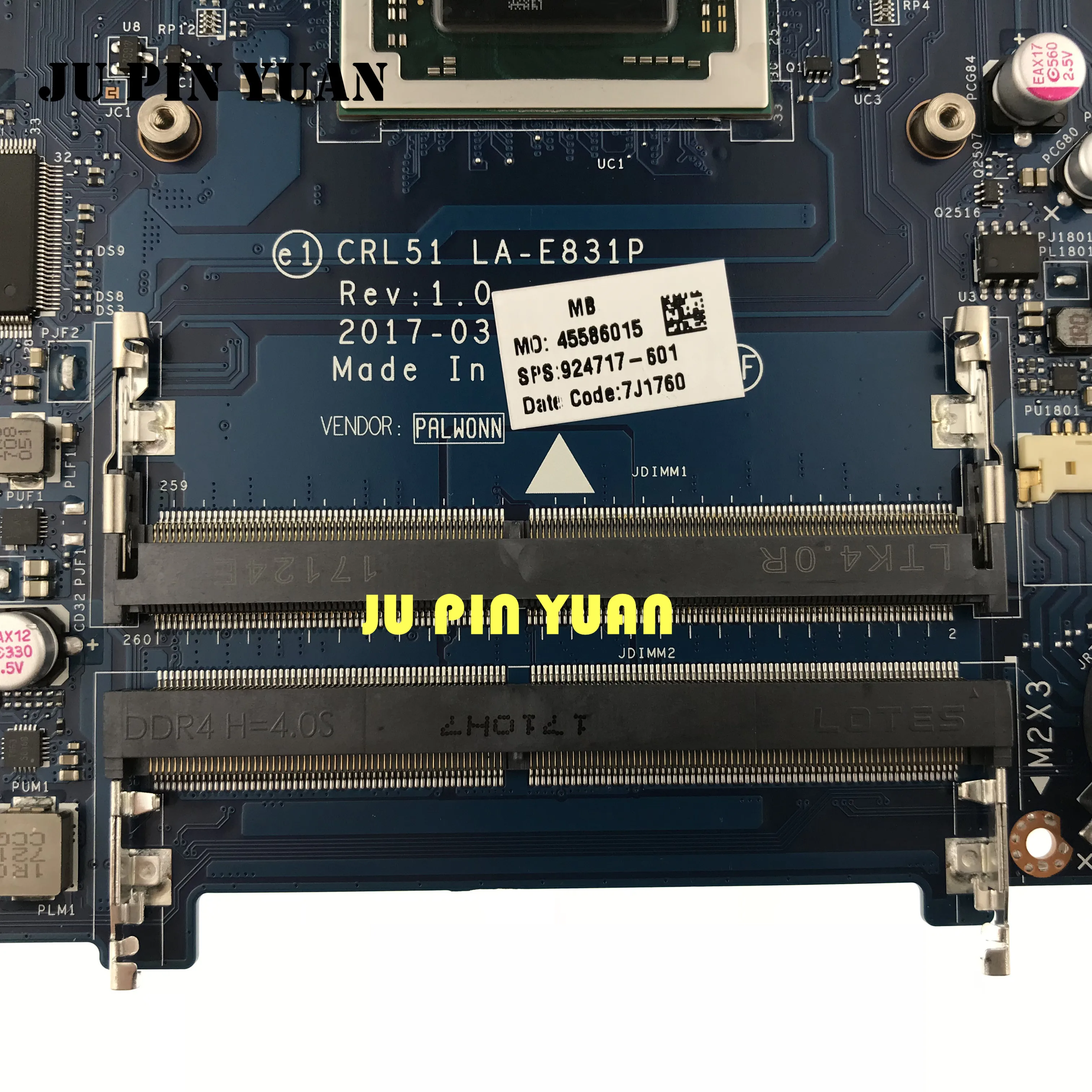 Материнская плата для ноутбука HP 15 15-BW Series 924717-601 924717-001 полностью
