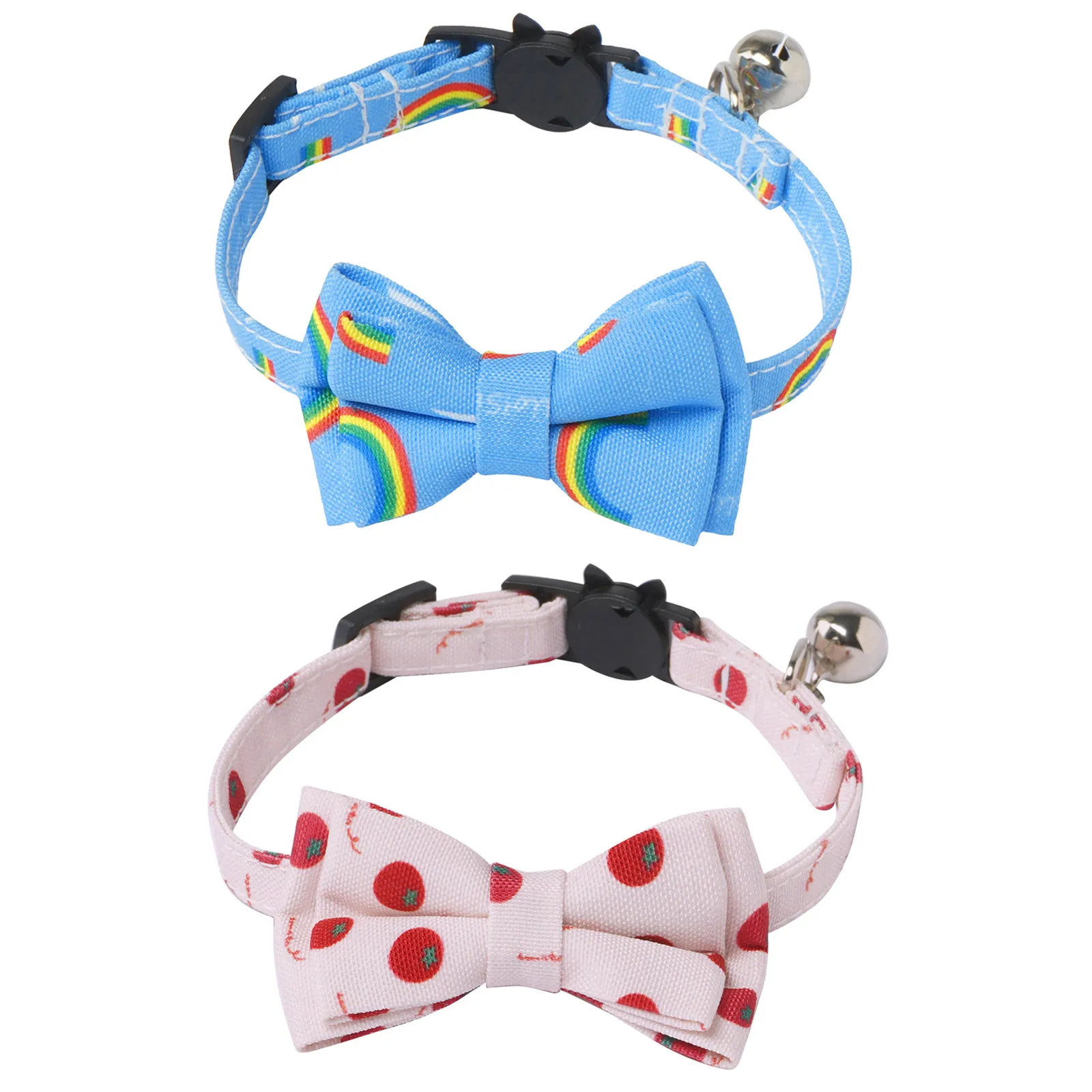 

2 предмета ошейник для кота аварийное отсоединение с галстуком-бабочкой с оборками узорами Регулируемая Котенок ошейники для собак с колок...