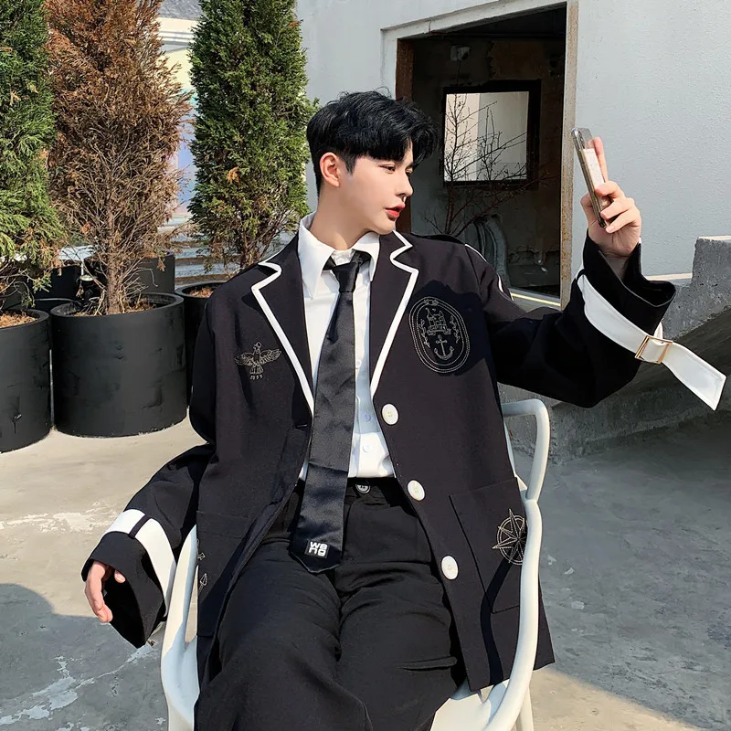 Пиджак мужской Veste на одной пуговице повседневный Блейзер винтажная модная