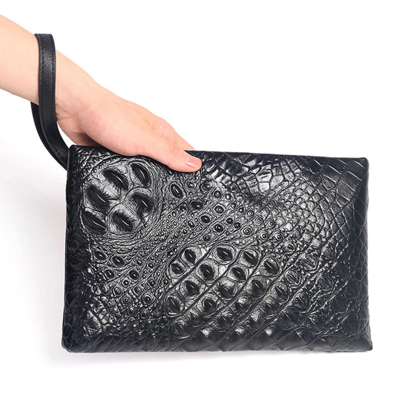 Модная кожаная сумка из воловьей кожи с узором крокодиловая кожа для мужчин