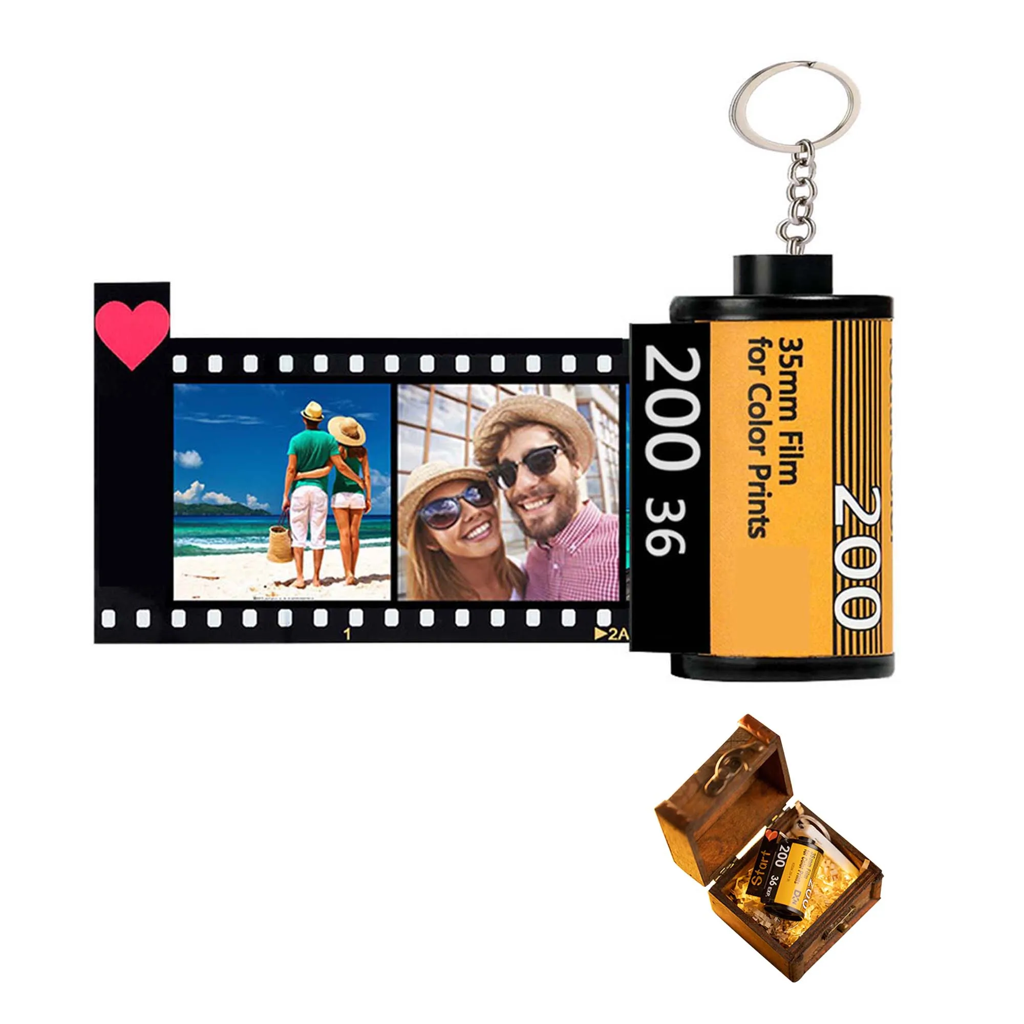 

Custom 10Pcs Photo Film Roll Keychain Couple Gifts DIY Text Albums Cover Key rings Personalised Memorial Lover Christmas Present