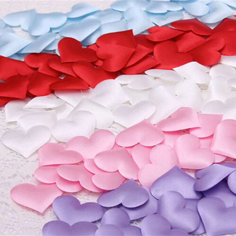 100pcs Fabric Heart dia 3.2x3.2cm Wedding Party Confetti Table Decoration birthday party Decorative Supplies Bedroom celebration | Дом и сад