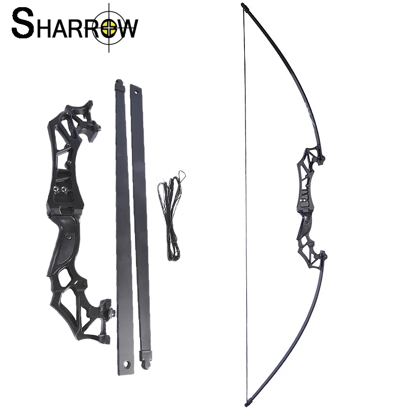 

1pc 20-50lbs Archery Recurve Bow Straight Pull Bow Fiberglass Limbs Aluminum-Magnesium Alloy Handle for Hunting Accessories