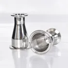 Бесплатная доставка, 3 дюйма (76 мм) OD91 x 1,5 дюйма (38 мм) OD50.5, трехзажимный концентрический редуктор, фитинг для санитарных труб SS304