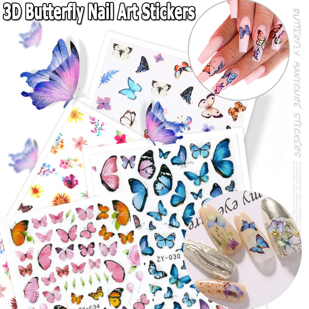 

Beautiful 3D Butterfly Nail Art Decorations Nail Foils Nail Stickers Manicure