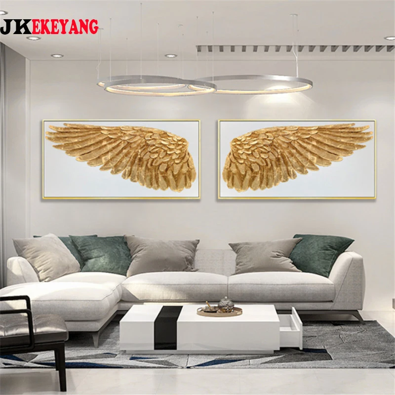 

Large 5D Diy diamond painting Golden angel wings Diamond Mosaic Rhinestone Embroidery cross stitch Y4358