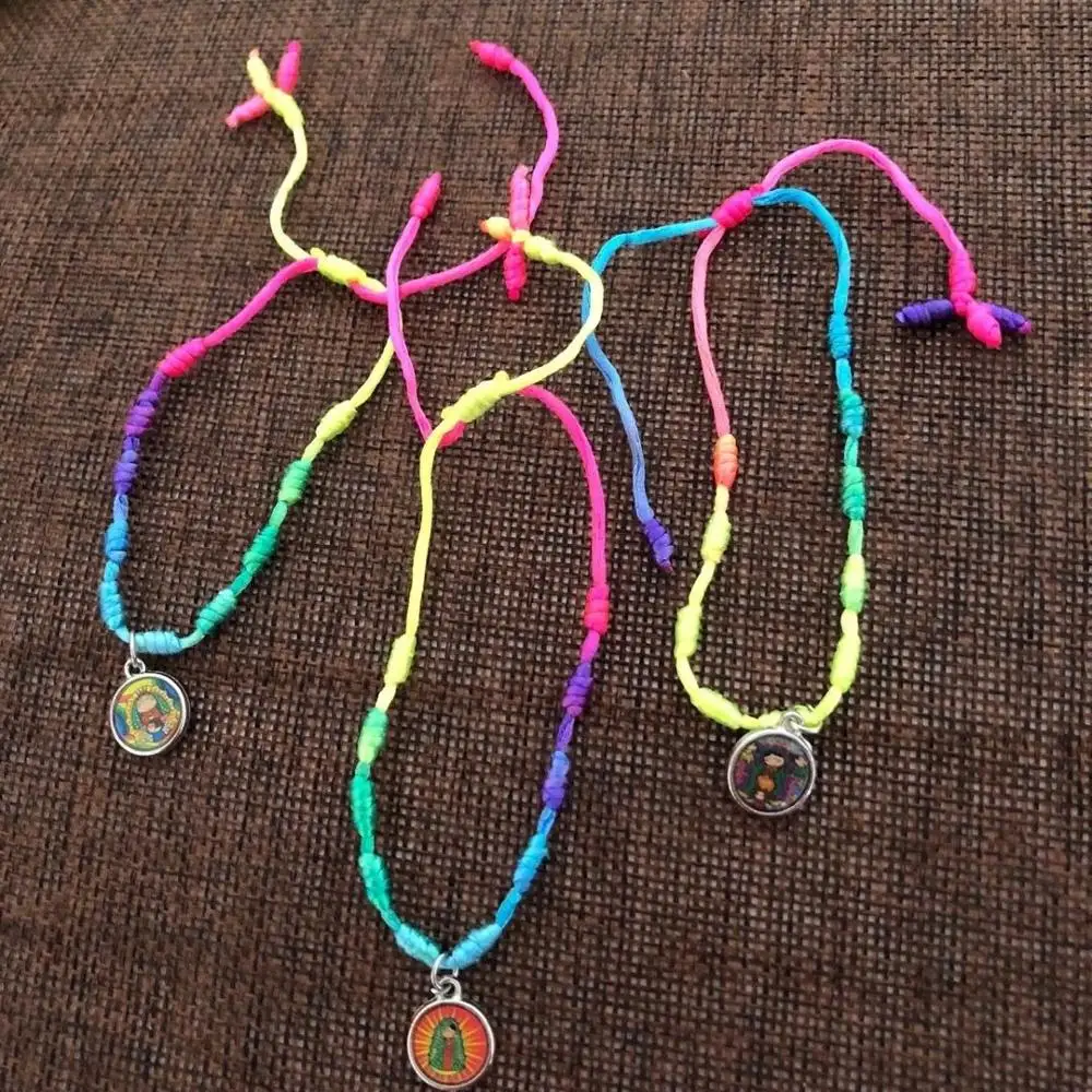 Браслет с бусинами радужной расцветки регулируемый браслет унисекс | Украшения и