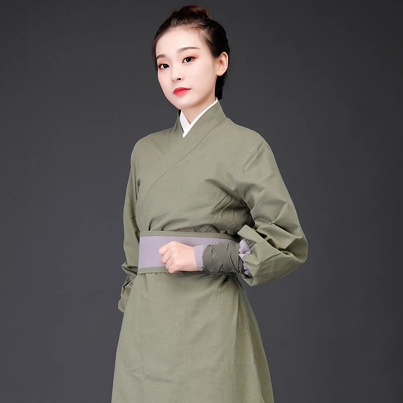 Костюм ханьфу китайское платье льняная одежда костюм для боевых искусств