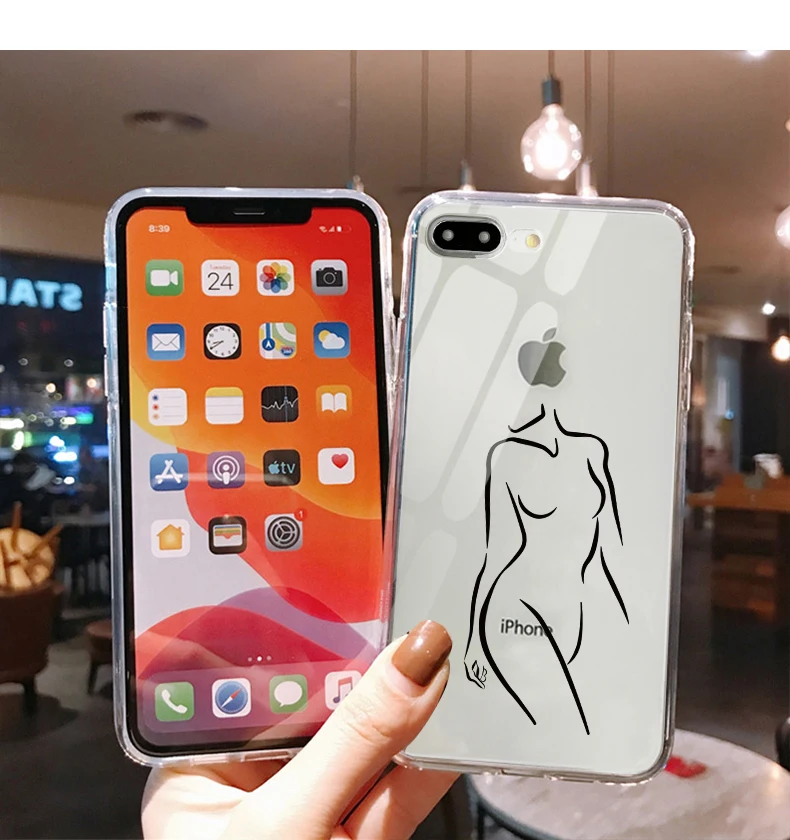

For Apple iPhone 11 12 Pro Max 12 Mini X XR XS XS Max Customized Stick figure Simplicity Silicone Mobile Phone Cover Case