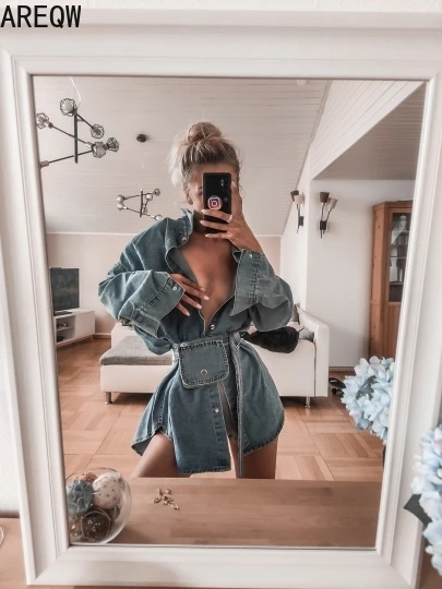 Новинка 2021 весенне осенняя одежда для женщин джинсовая куртка оверсайз синий