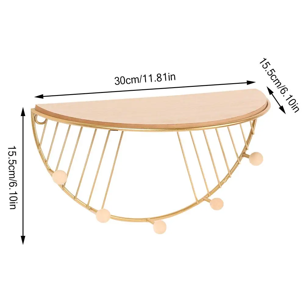 

Nordic Minimalist Wrought Iron Semicircular Partition Wall Shelf Creative Home Decoration Wall Decoration Hook