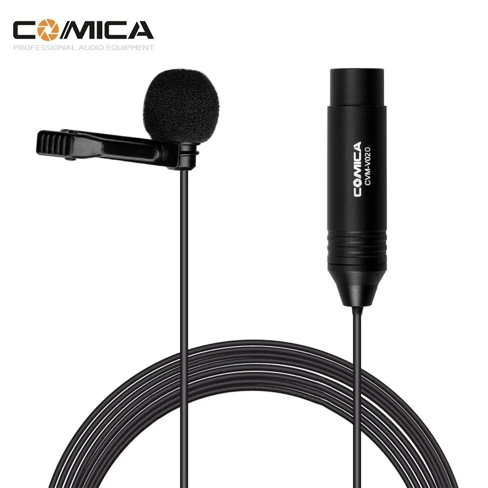 

COMICA CVM-V02O Omnidirectional Lavalier Lapel Microphone Condenser Mic XLR Plug Supports 48V Phantom Power For Live Streaming