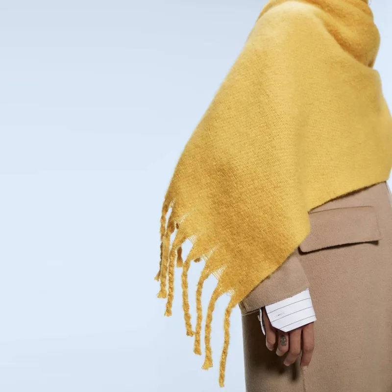 Новинка Осень зима 2020 женский шарф с имбирной кисточкой украшение имитация