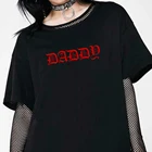 Женская футболка с коротким рукавом, Готическая Повседневная модная забавная Винтажная футболка с надписью папы в стиле панк, большие размеры